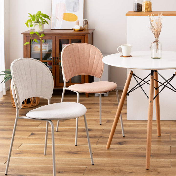 ダイニングチェア座面高45cmくすみカラーファブリック座面