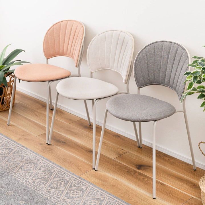 ダイニングチェア座面高45cmくすみカラーファブリック座面