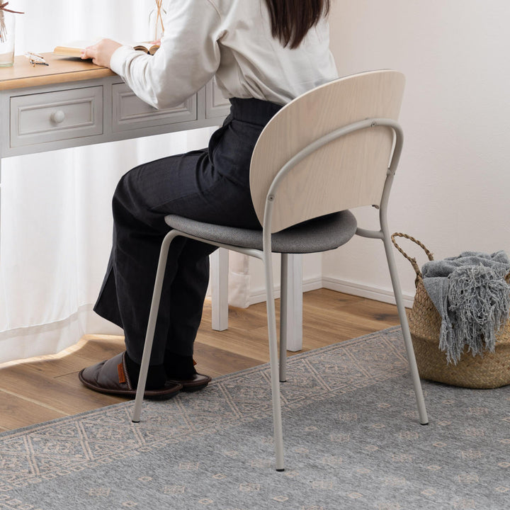 ダイニングチェア座面高45cmくすみカラーファブリック座面