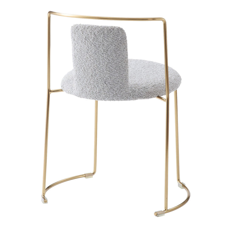 ダイニングチェア座面高48cm丸座面アンティークゴールド