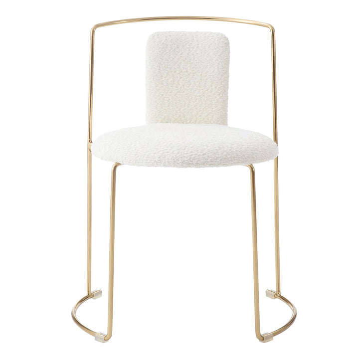 ダイニングチェア座面高48cm丸座面アンティークゴールド