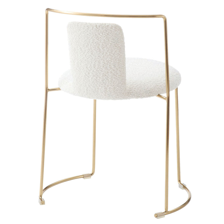 ダイニングチェア座面高48cm丸座面アンティークゴールド