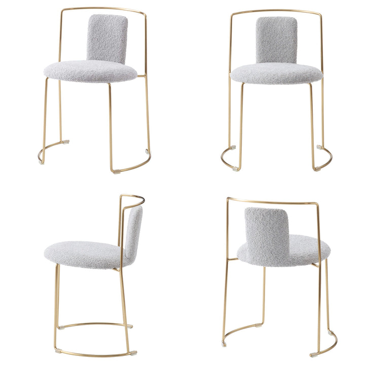 ダイニングチェア座面高48cm丸座面アンティークゴールド