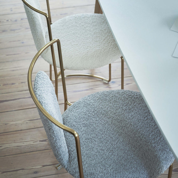 ダイニングチェア座面高48cm丸座面アンティークゴールド