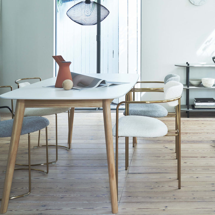 ダイニングチェア座面高48cm丸座面アンティークゴールド