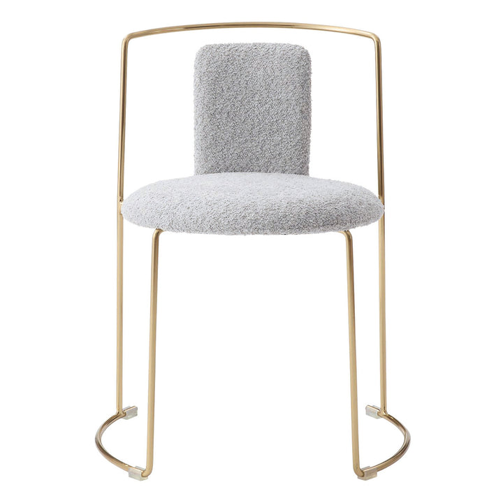 ダイニングチェア座面高48cm丸座面アンティークゴールド