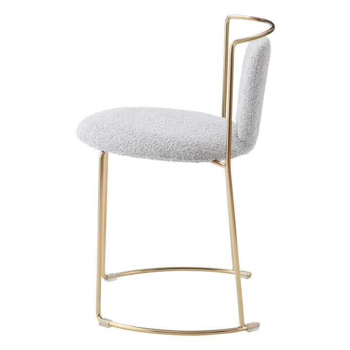 ダイニングチェア座面高48cm丸座面アンティークゴールド