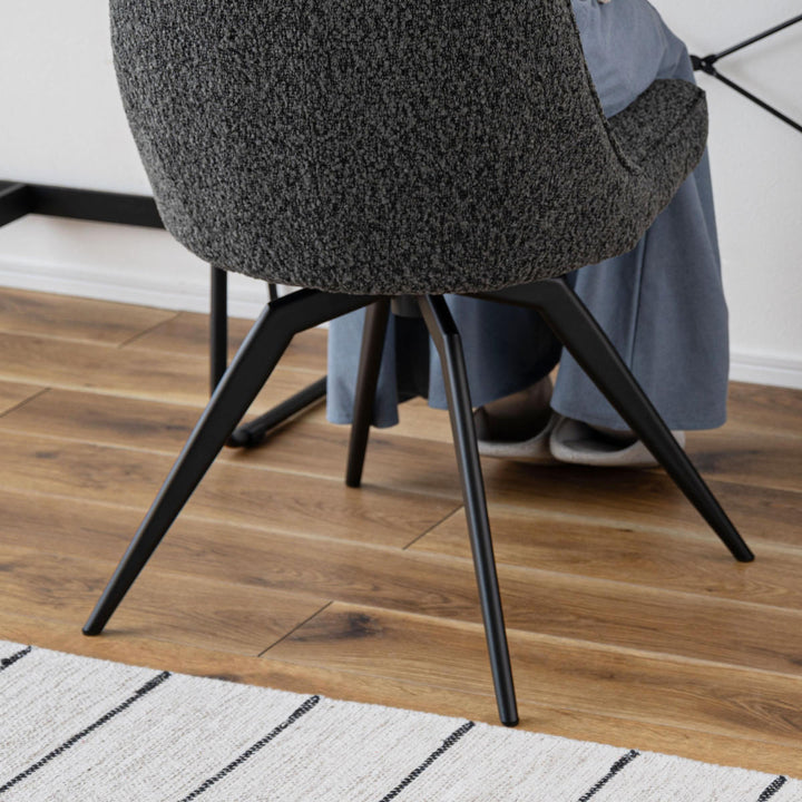 ダイニングチェア座面高49cm回転ファブリック