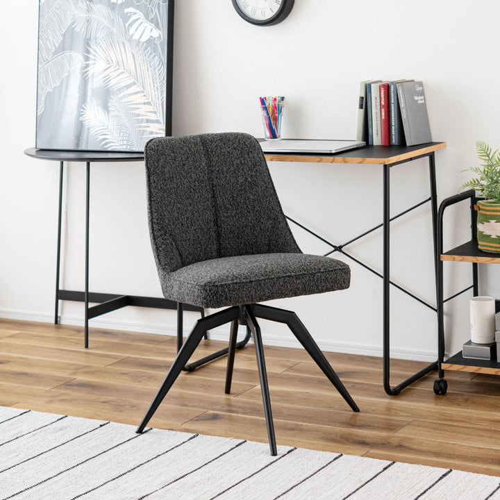 ダイニングチェア座面高49cm回転ファブリック