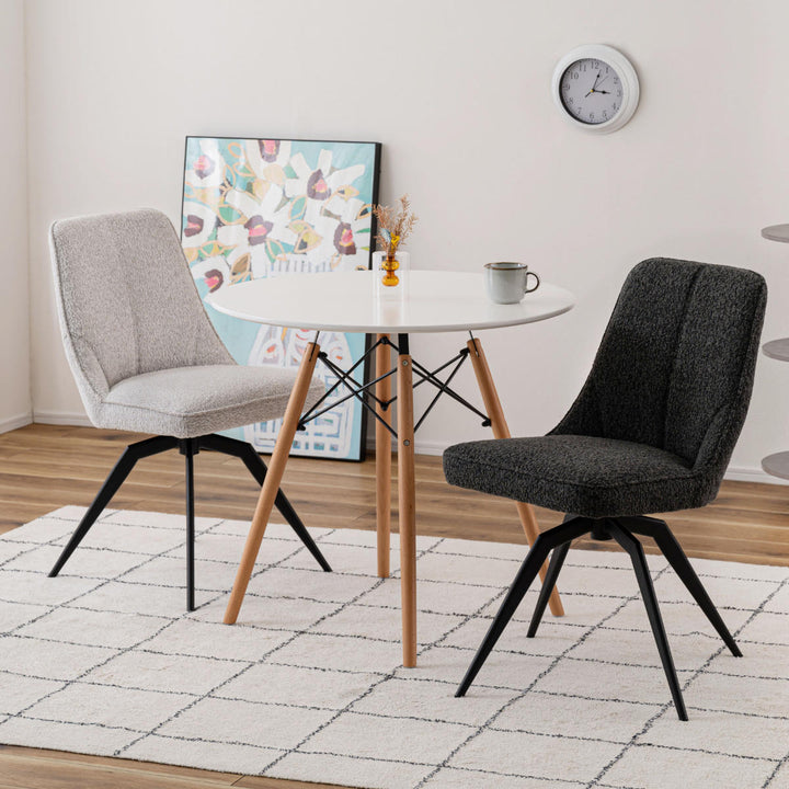 ダイニングチェア座面高49cm回転ファブリック