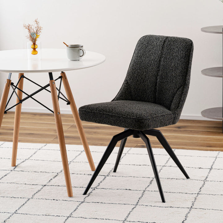 ダイニングチェア座面高49cm回転ファブリック