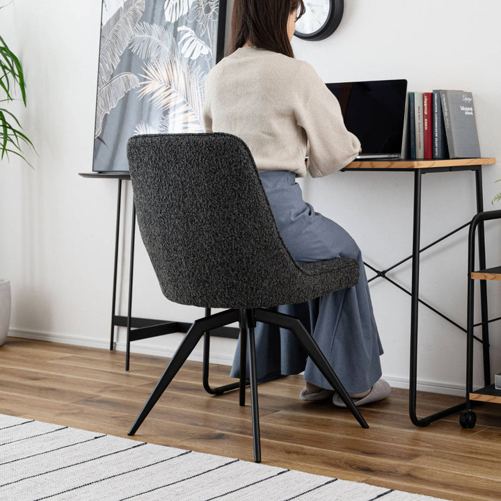 ダイニングチェア座面高49cm回転ファブリック