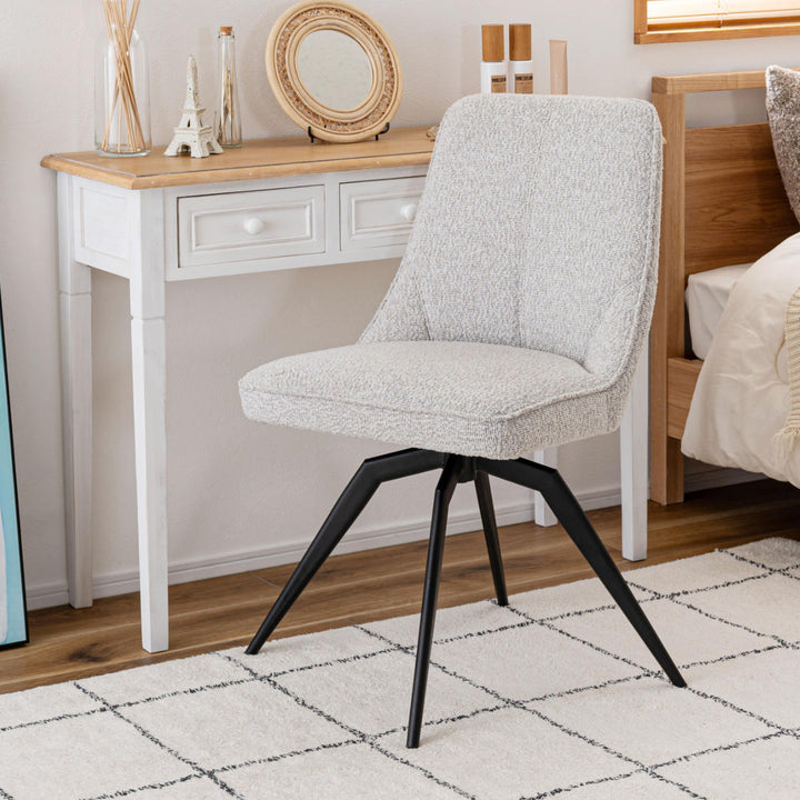 ダイニングチェア座面高49cm回転ファブリック