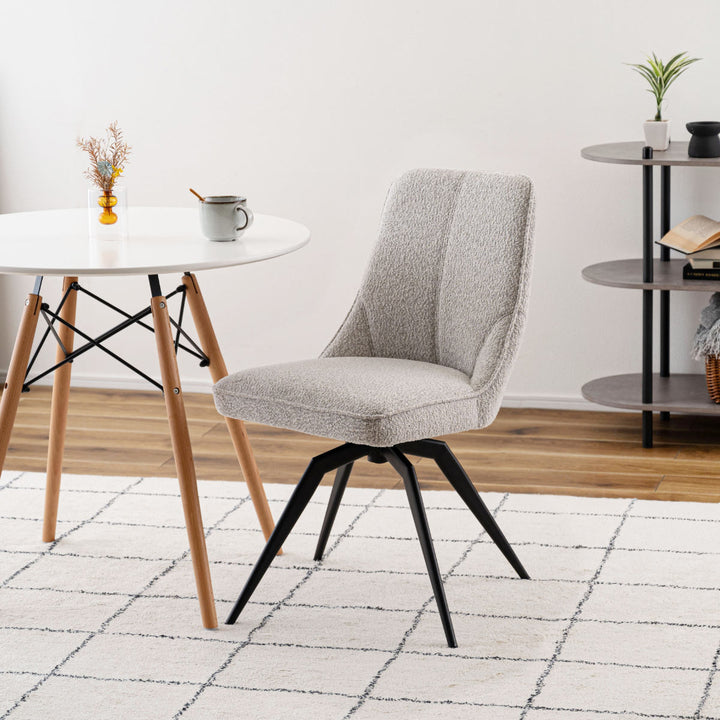 ダイニングチェア座面高49cm回転ファブリック