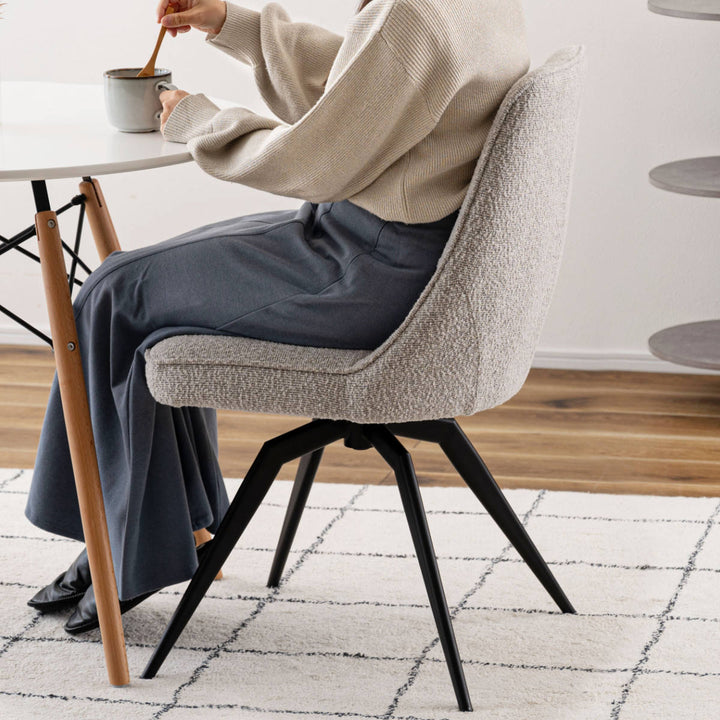 ダイニングチェア座面高49cm回転ファブリック