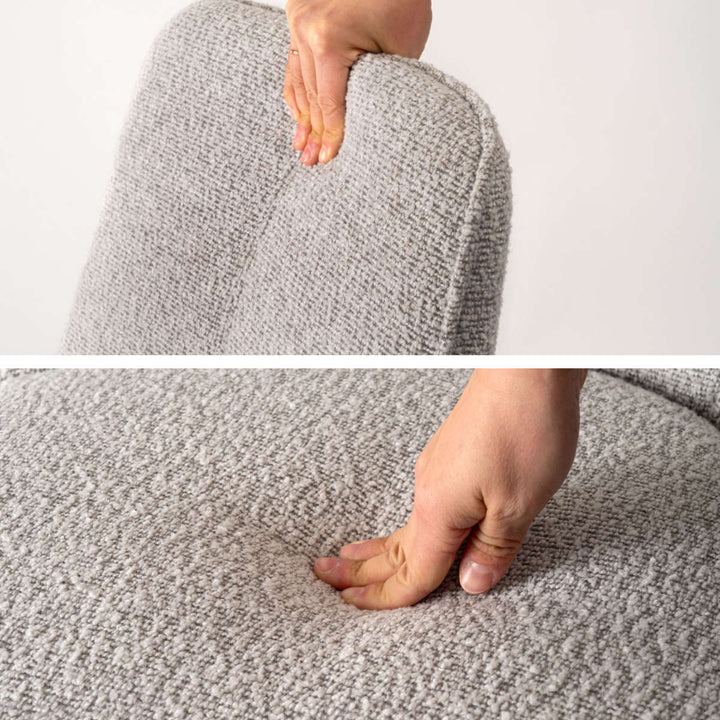 ダイニングチェア座面高49cm回転肘掛け付きファブリック