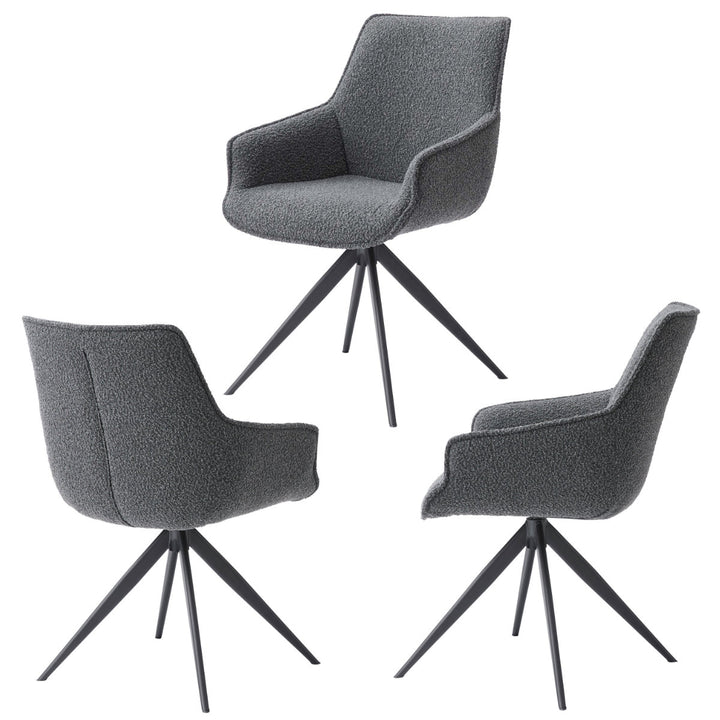 ダイニングチェア座面高49cm回転肘掛け付きファブリック