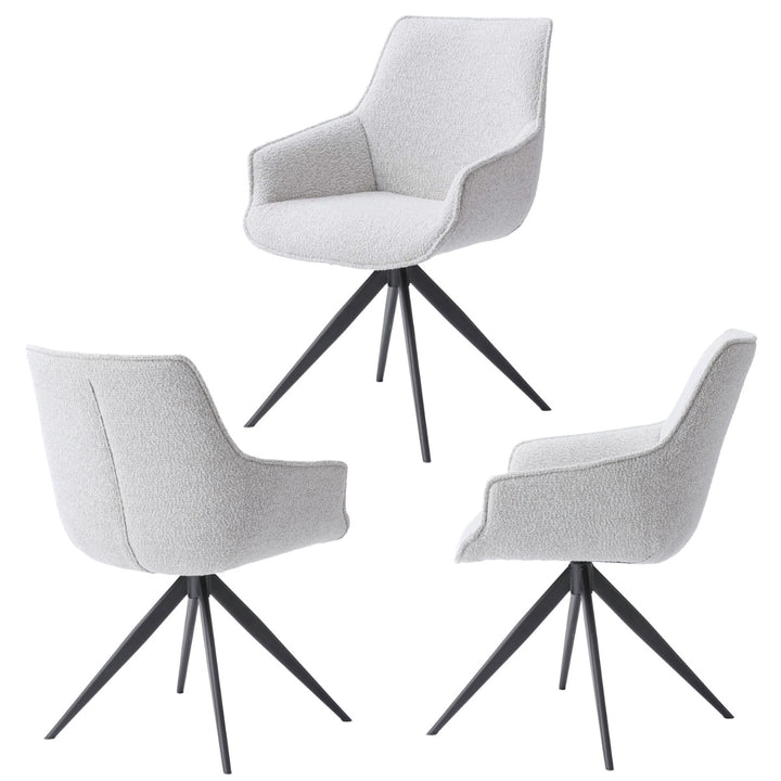 ダイニングチェア座面高49cm回転肘掛け付きファブリック