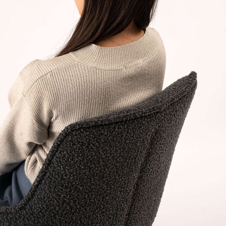 ダイニングチェア座面高49cm回転肘掛け付きファブリック