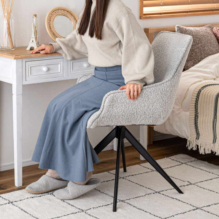 ダイニングチェア座面高49cm回転肘掛け付きファブリック