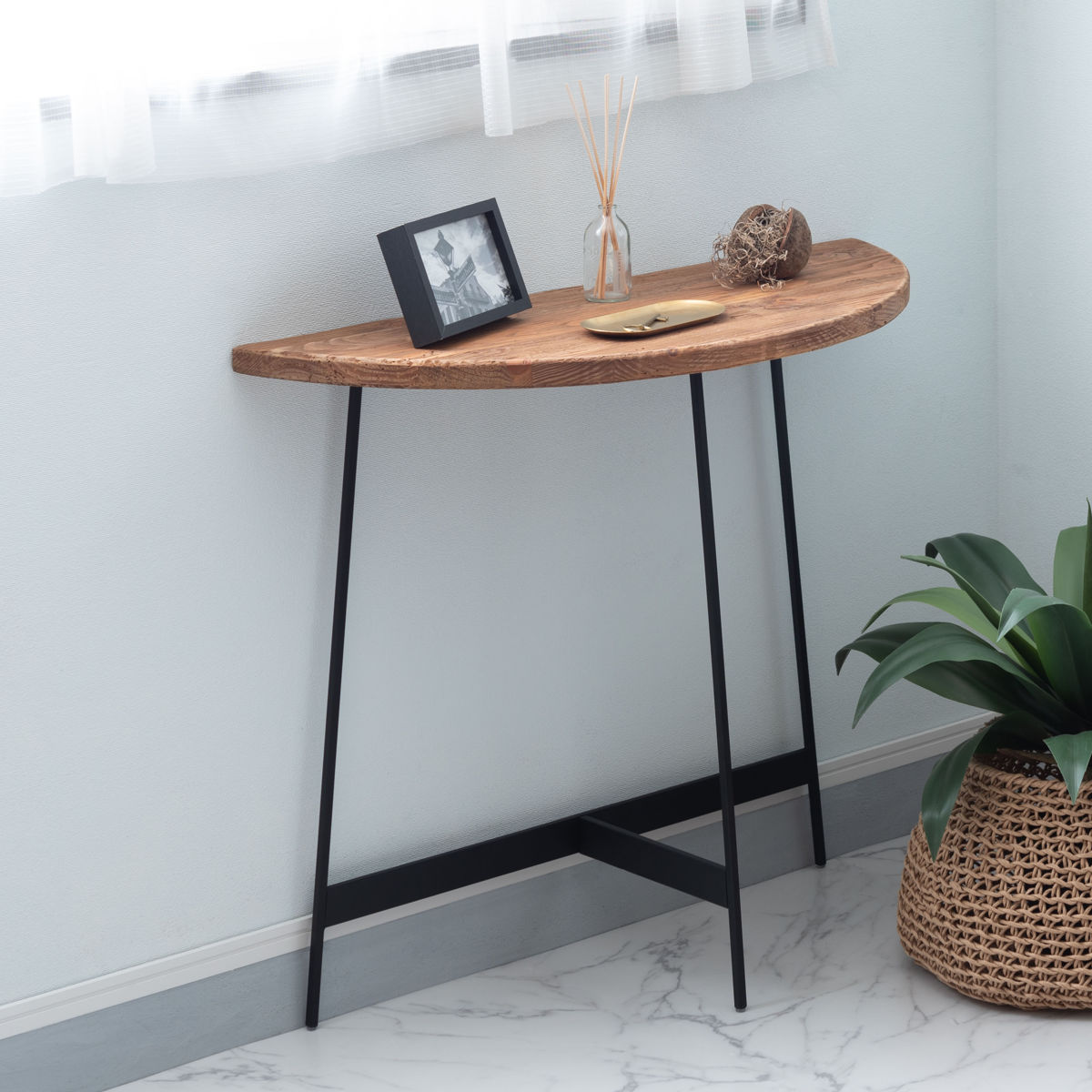コンソールテーブル 半円型 高さ72cm 古材 – ハウジー