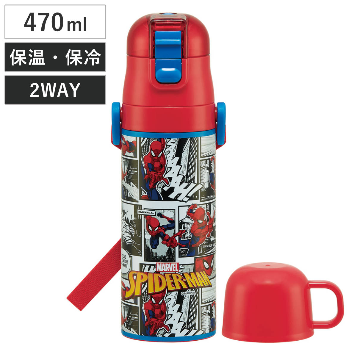 水筒 470ml 超軽量2WAYステンレスボトル スパイダーマン25 – ハウジー