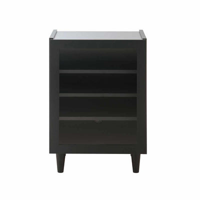 ガラス扉キャビネット 幅49.5cm モノトーン 日本製 完成品