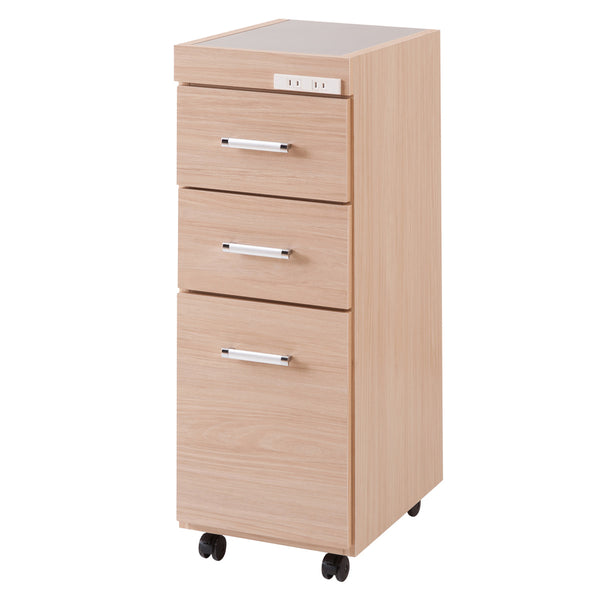 スリムキッチンワゴン幅30cmステンレス天板2口コンセント日本製完成品