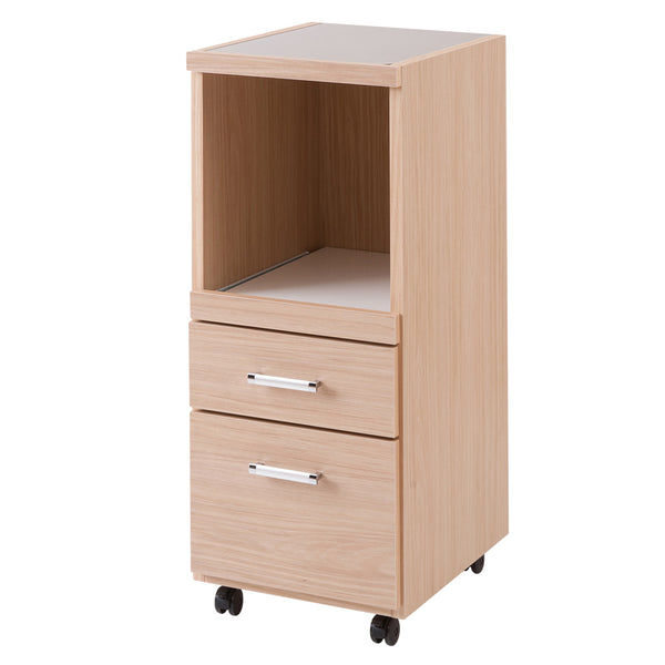 スリムキッチンワゴン幅35cmステンレス天板スライド棚付き2口コンセント日本製完成品