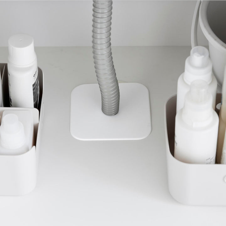 山崎実業plate洗濯機排水トラップホコリ防止カバープレート