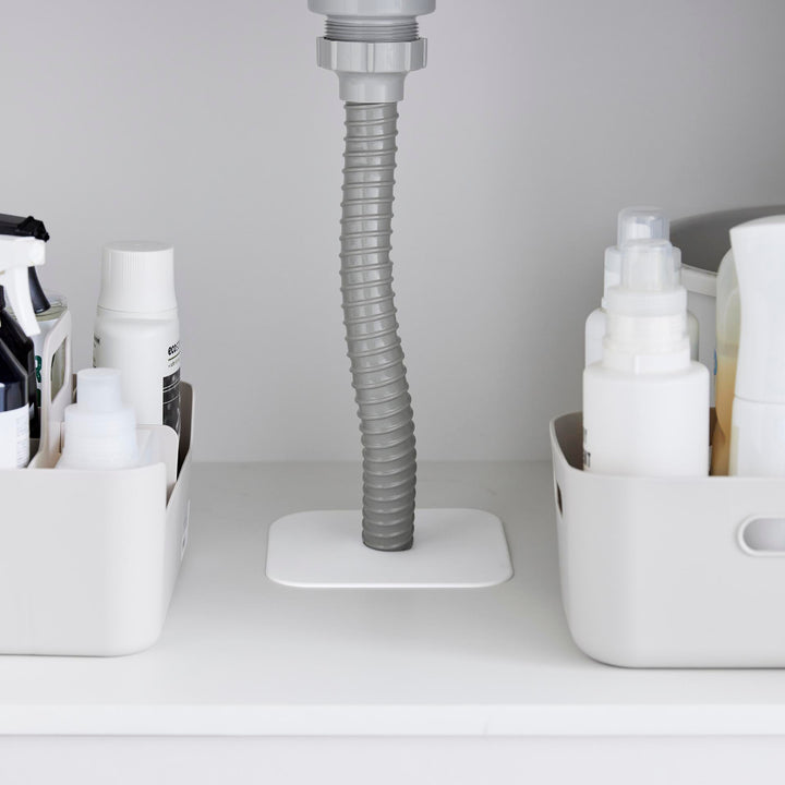 山崎実業plate洗濯機排水トラップホコリ防止カバープレート