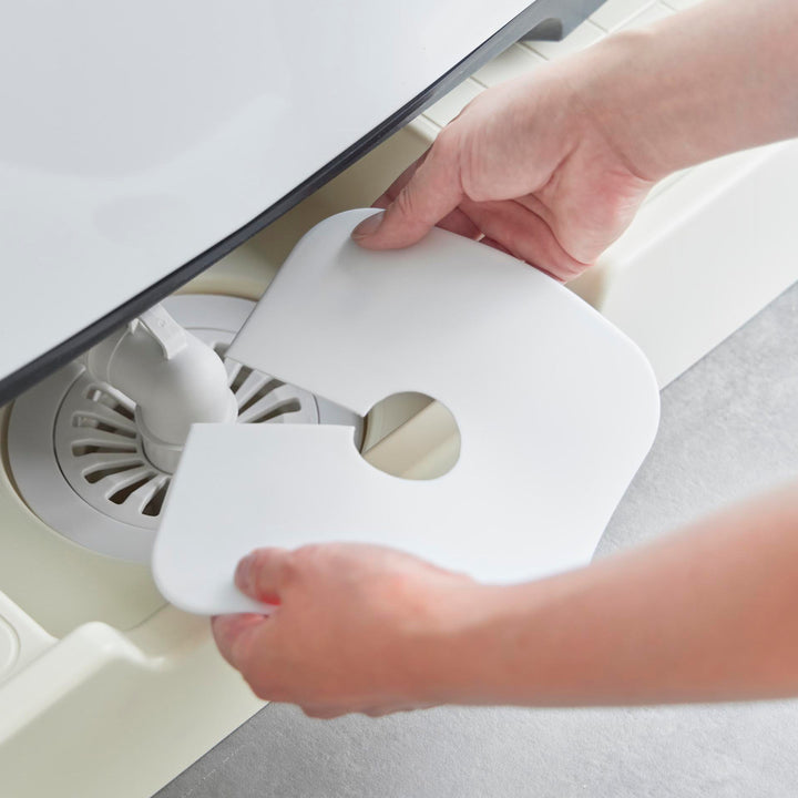 山崎実業plate洗濯機排水トラップホコリ防止カバープレート