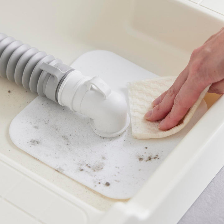 山崎実業plate洗濯機排水トラップホコリ防止カバープレート