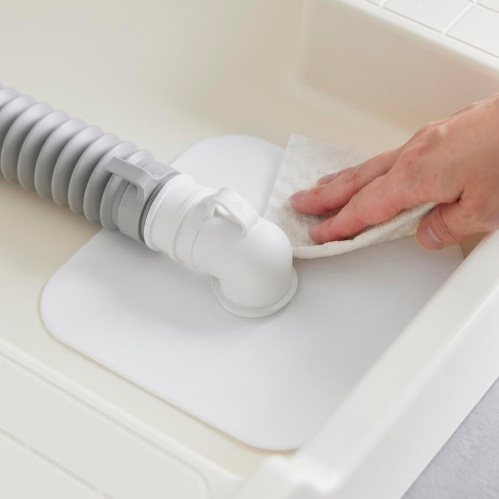 山崎実業plate洗濯機排水トラップホコリ防止カバープレート