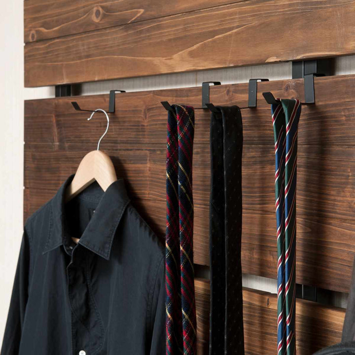 突っ張りウォールパーテーション幅56cmフック6個付天然木日本製