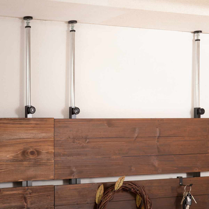 突っ張りウォールパーテーション幅86cmフック6個付天然木日本製