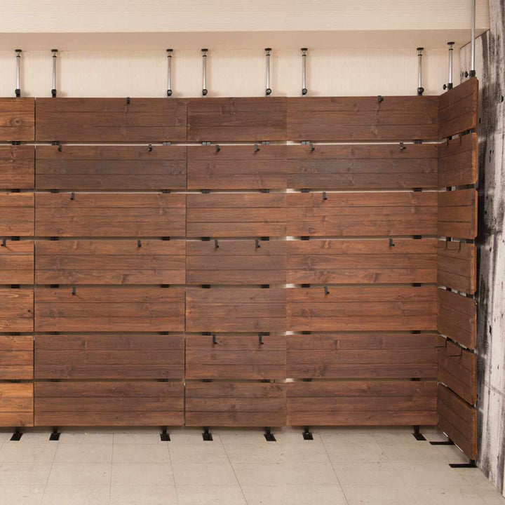 突っ張りウォールパーテーション幅86cmフック6個付天然木日本製