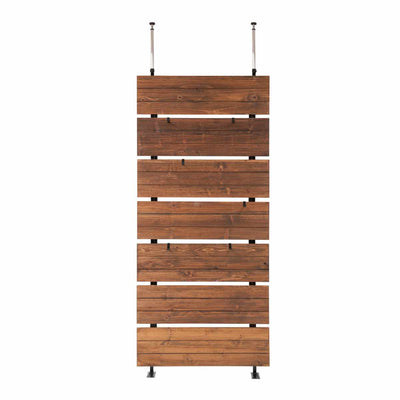 突っ張り ウォールパーテーション 幅86cm フック6個付 天然木 日本製