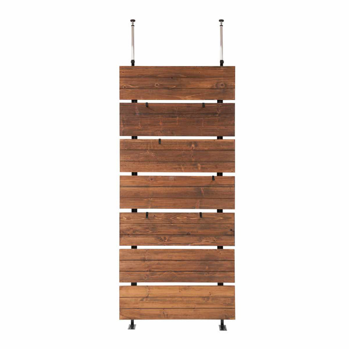 突っ張りウォールパーテーション幅86cmフック6個付天然木日本製