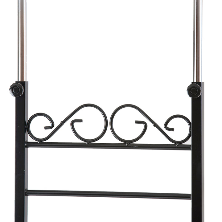 突っ張りラダーラック幅40cmフック3個棚板1枚付きカールデザイン