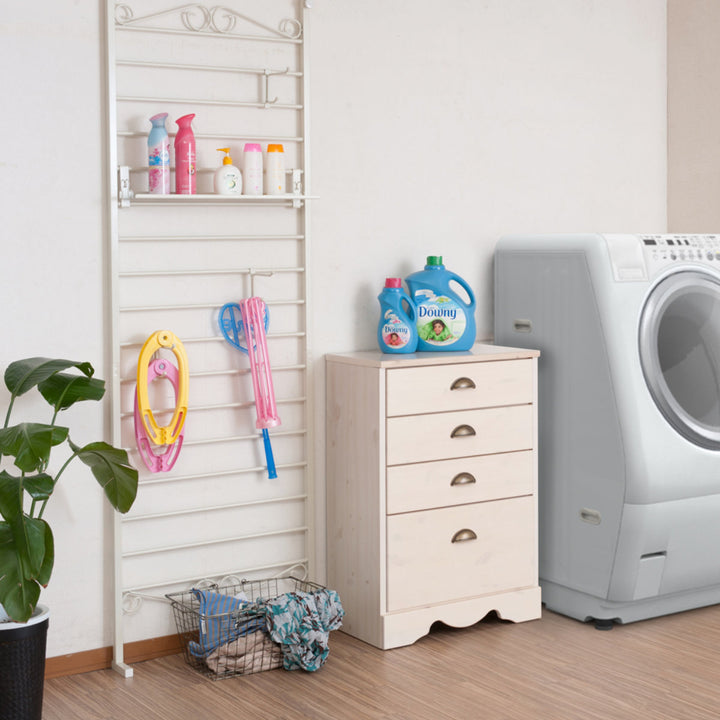 突っ張りラダーラック幅65cmフック4個棚板1枚付きカールデザイン