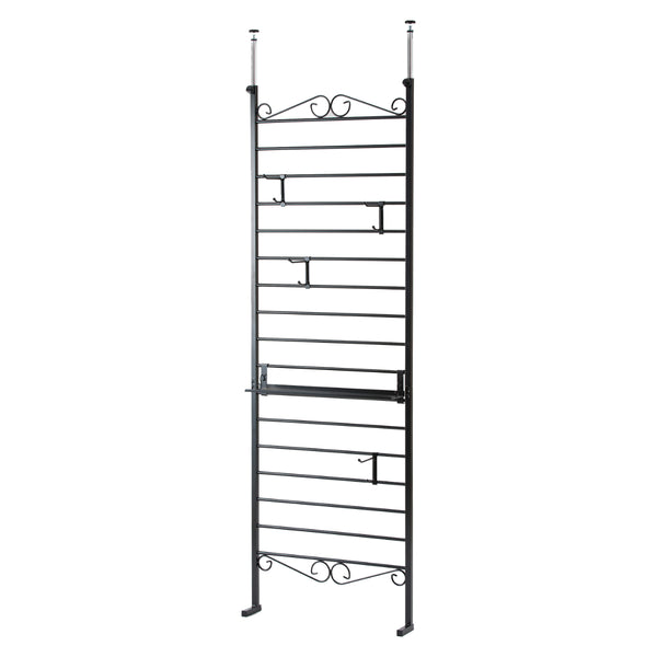 突っ張りラダーラック幅65cmフック4個棚板1枚付きカールデザイン