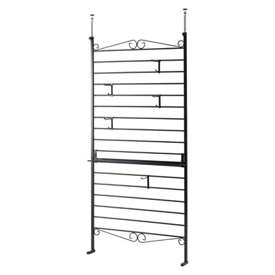 突っ張り ラダーラック 幅95cm フック5個 棚板1枚付き カールデザイン