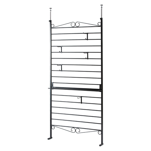 突っ張りラダーラック幅95cmフック5個棚板1枚付きカールデザイン