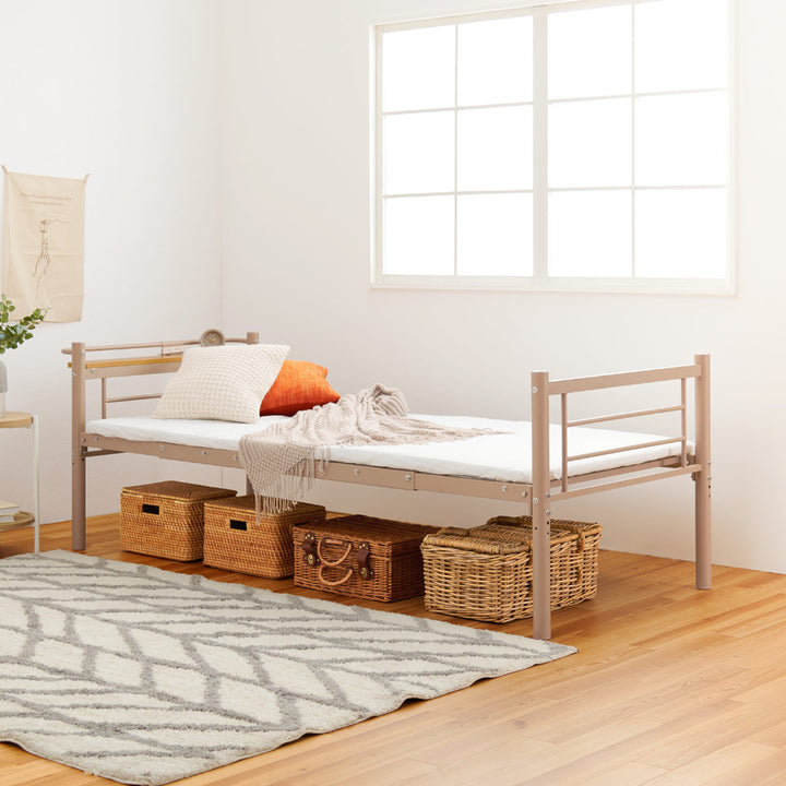 ロフトベッドシングルミドルタイプカーテン取付可能2口コンセント付2WAY