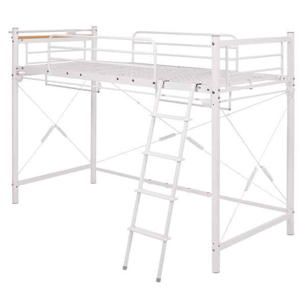 ロフトベッドシングルミドルタイプカーテン取付可能2口コンセント付2WAY