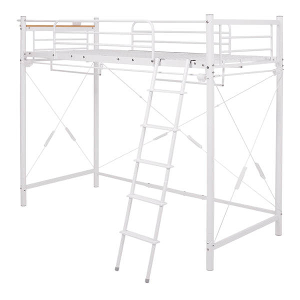 ロフトベッドシングルハイタイプカーテン取付可能2口コンセント付2WAY