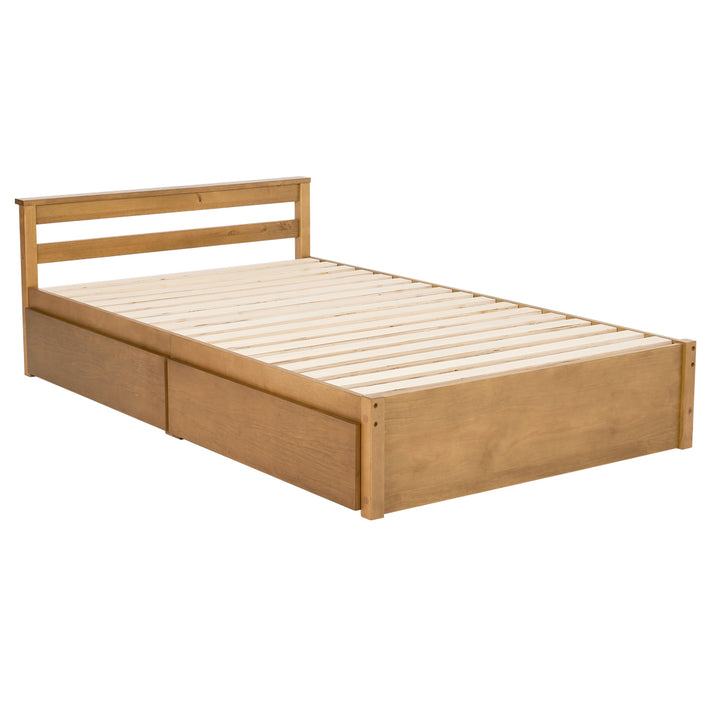 引出し付ベッドセミダブル天然木すのこ耐荷重200kg