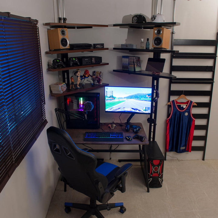 突っ張りコーナーラック3段可動棚日本製