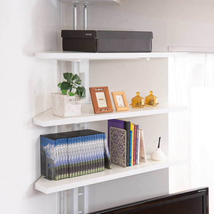 突っ張りコーナーラック3段可動棚日本製